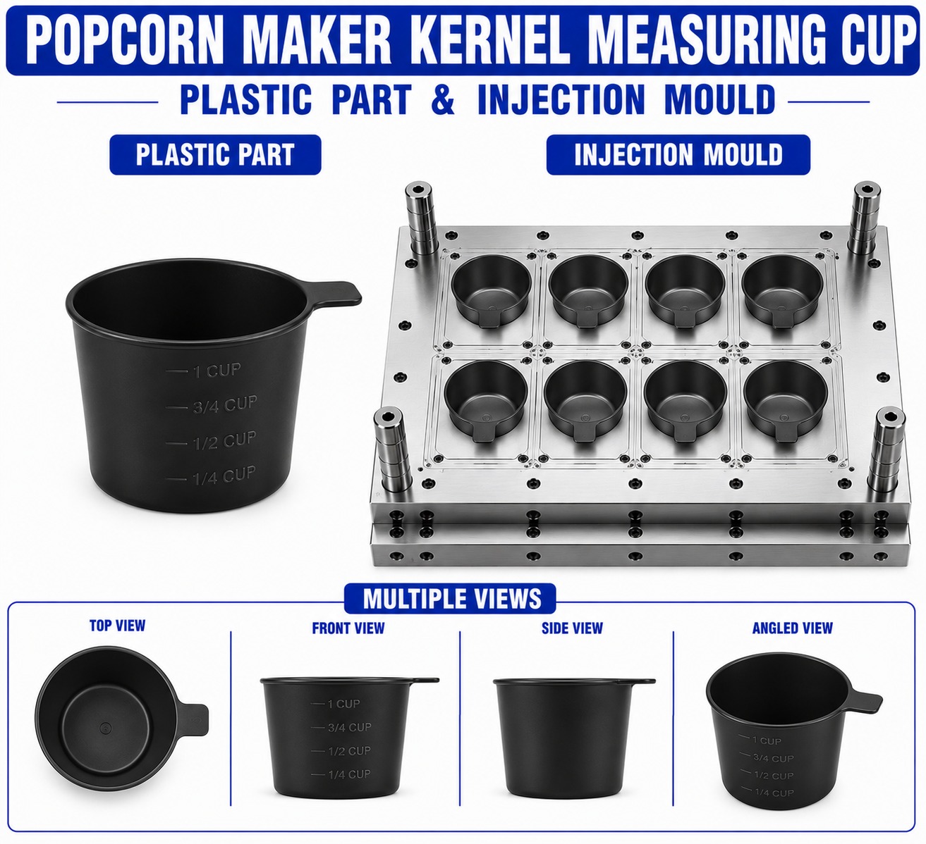 Popcorn Maker Plastic Kernel Measuring Cup Mould and Moulding Service